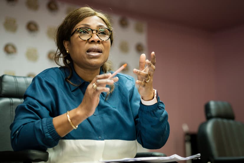 Yolande Sanvi speaking passionately about hair braiding